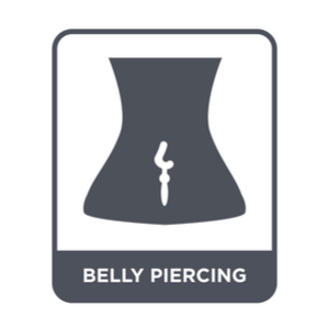 belly piercing icon on white background