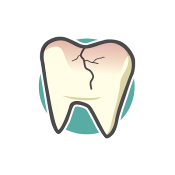 cracked tooth vector image