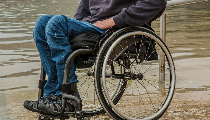 Elderly man on wheelchair
